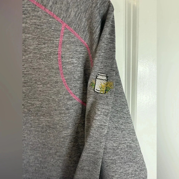 FootJoy Women’s Gray & Pink 1/4 Zip Long Sleeve Golf Pullover - Size Large - Picture 3 of 8